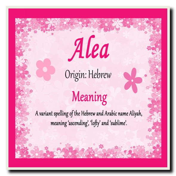 Alea Name Meaning Coaster