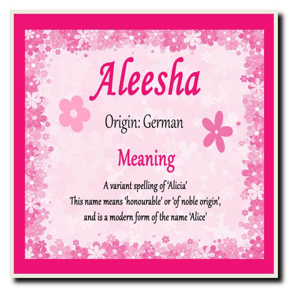 Aleesha Name Meaning Coaster