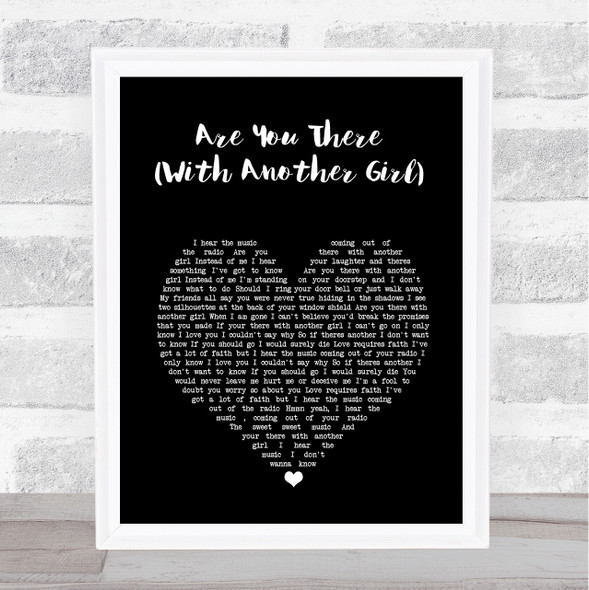 Deacon Blue Are You There (With Another Girl) Black Heart Song Lyric Music Gift Poster Print