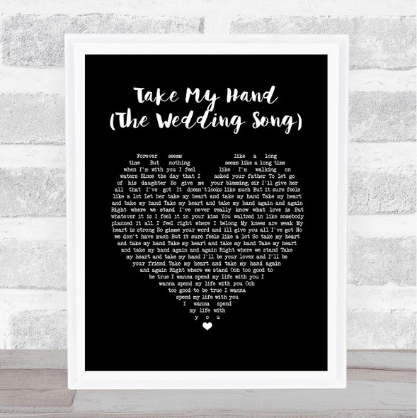 Emily Hackett & Will Anderson Take My Hand The Song Black Heart Song Lyric Music Gift Poster Print
