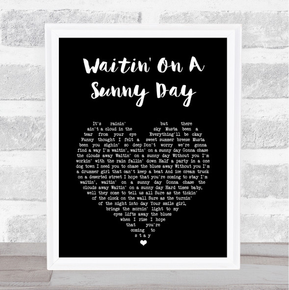 Bruce Springsteen Waitin' On A Sunny Day Black Heart Song Lyric Music Gift Poster Print