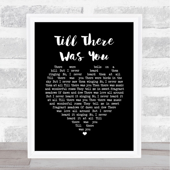The Beatles Till There Was You Black Heart Song Lyric Music Gift Poster Print