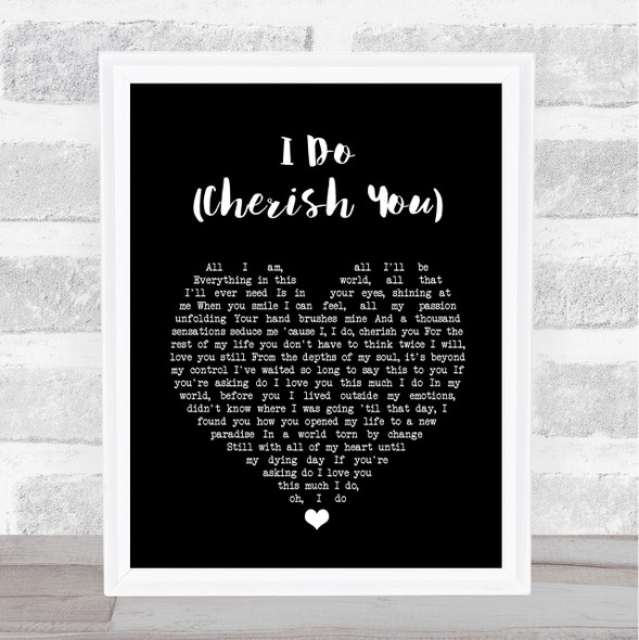 Mark Wills I Do (Cherish You) Black Heart Song Lyric Music Gift Poster Print