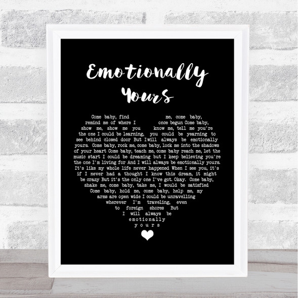 Bob Dylan Emotionally Yours Black Heart Song Lyric Music Gift Poster Print