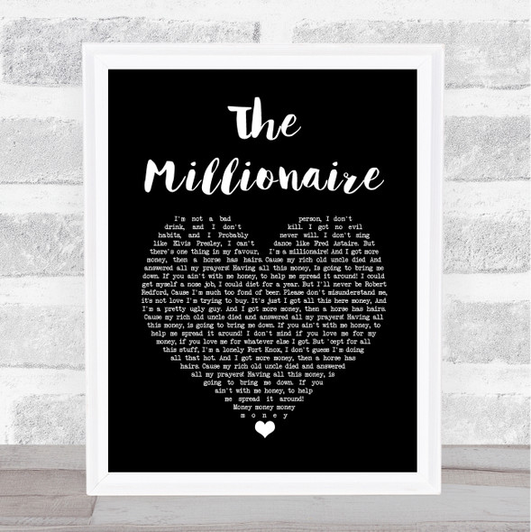 Dr. Hook The Millionaire Black Heart Song Lyric Music Gift Poster Print