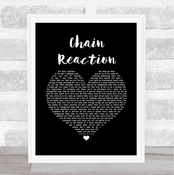 Diana Ross Chain Reaction Black Heart Song Lyric Music Gift Poster Print