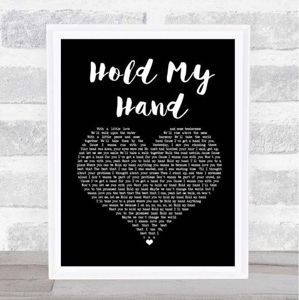 Hootie & the Blowfish Hold My Hand Black Heart Song Lyric Music Gift Poster Print