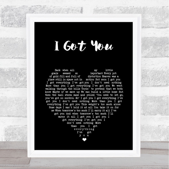 Jack Johnson I Got You Black Heart Song Lyric Music Gift Poster Print