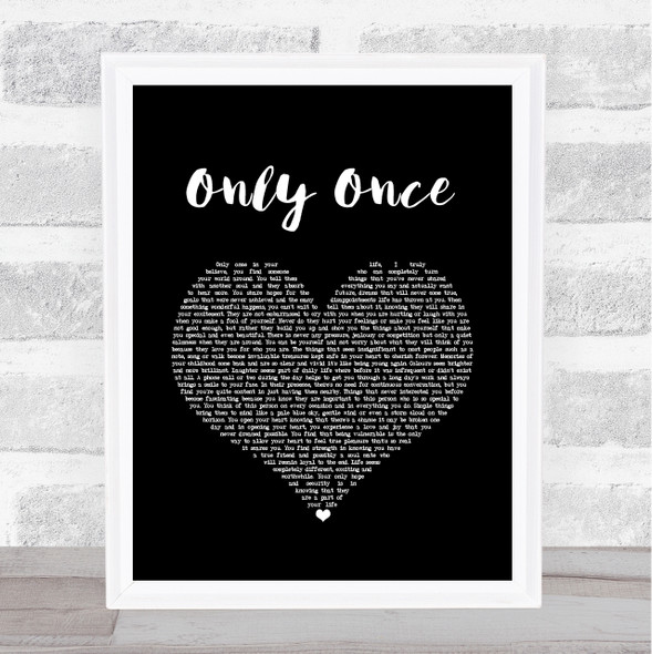 Bob Marley Only Once Black Heart Song Lyric Music Gift Poster Print