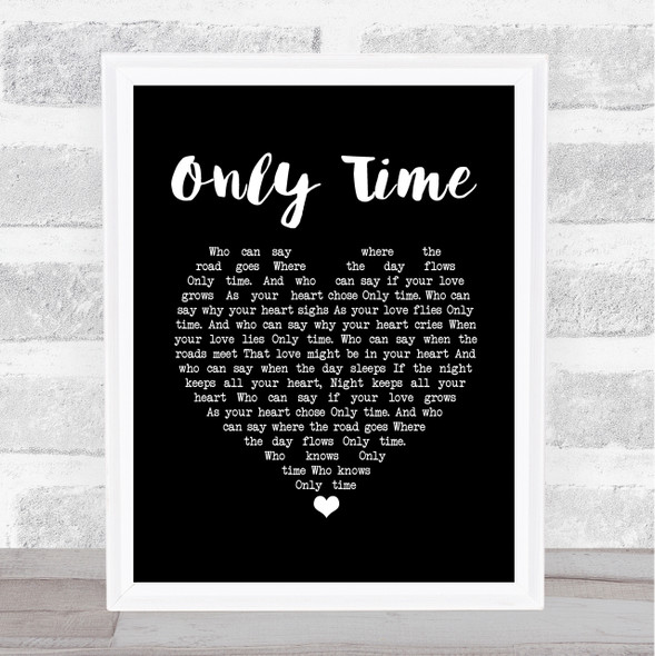 Enya Only Time Black Heart Song Lyric Music Gift Poster Print