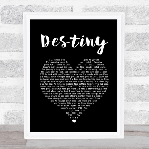 Zero 7 Destiny Black Heart Song Lyric Music Gift Poster Print
