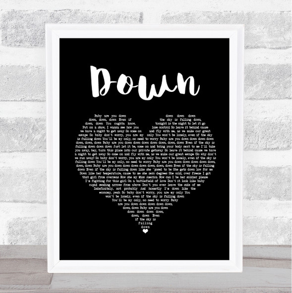 Jay Sean Down Black Heart Song Lyric Music Gift Poster Print