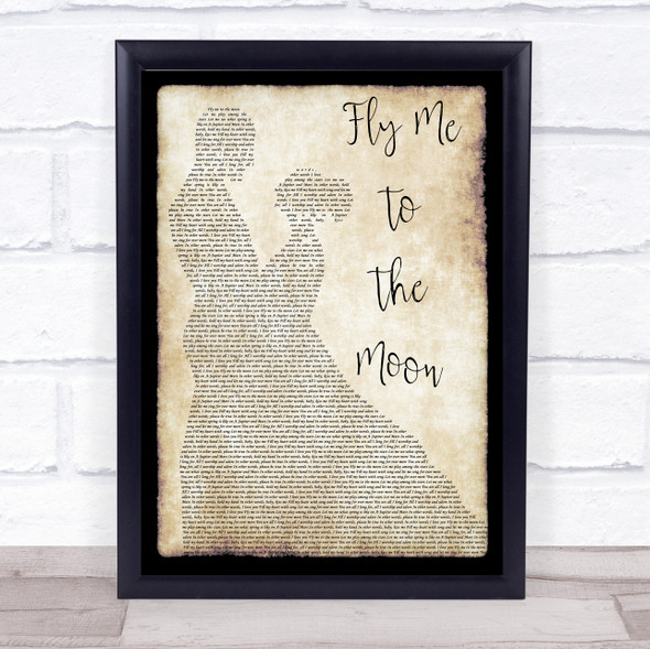 Frank Sinatra Fly Me To The Moon Man Lady Dancing Song Lyric Music Gift Poster Print