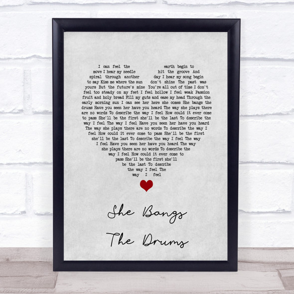 The Stone Roses She Bangs The Drums Grey Heart Song Lyric Music Gift Poster Print