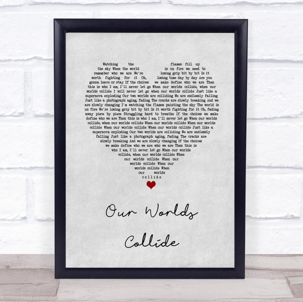 Dead By April Our Worlds Collide Grey Heart Song Lyric Music Gift Poster Print