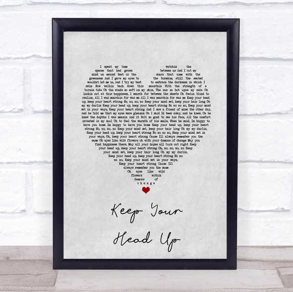 Ben Howard Keep Your Head Up Grey Heart Song Lyric Music Gift Poster Print