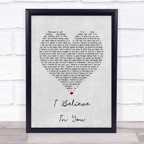 Michael Buble I Believe In You Grey Heart Song Lyric Music Gift Poster Print