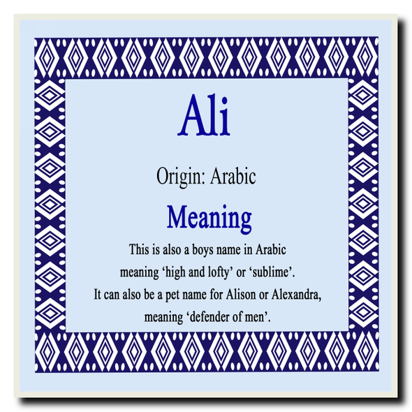 Ali Name Meaning Coaster