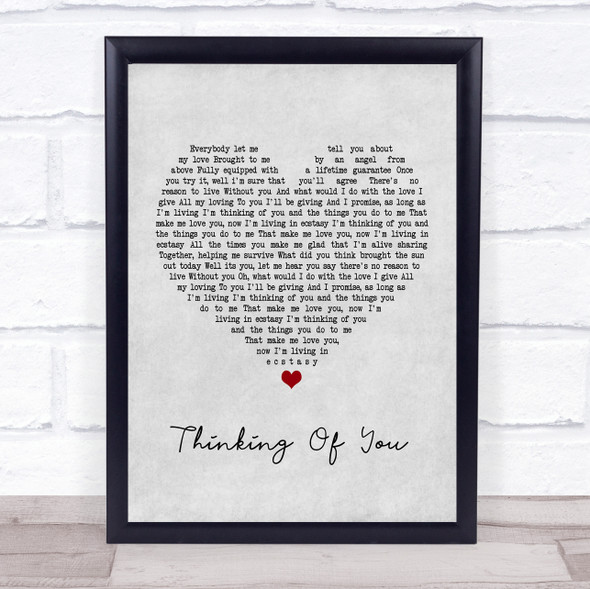 Paul Weller Thinking Of You Grey Heart Song Lyric Music Gift Poster Print