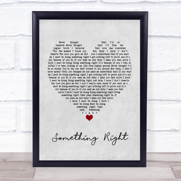 Westlife Something Right Grey Heart Song Lyric Music Gift Poster Print