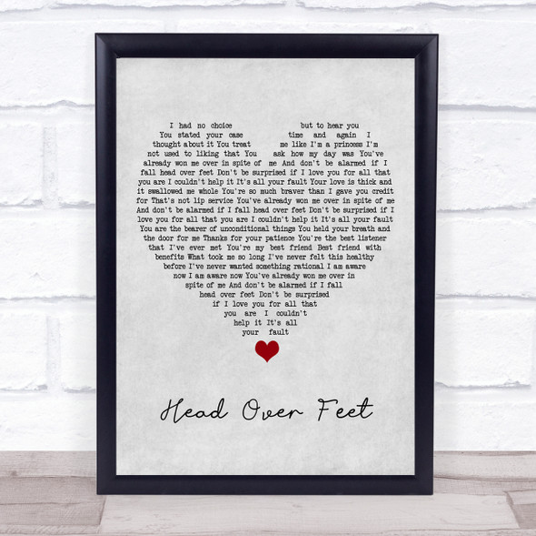 Alanis Morissette Head Over Feet Grey Heart Song Lyric Music Gift Poster Print
