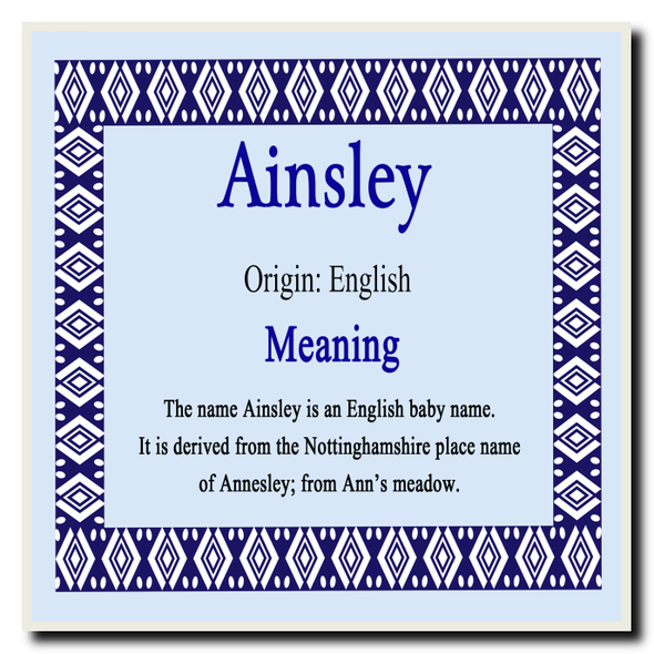 Ainsley Name Meaning Coaster
