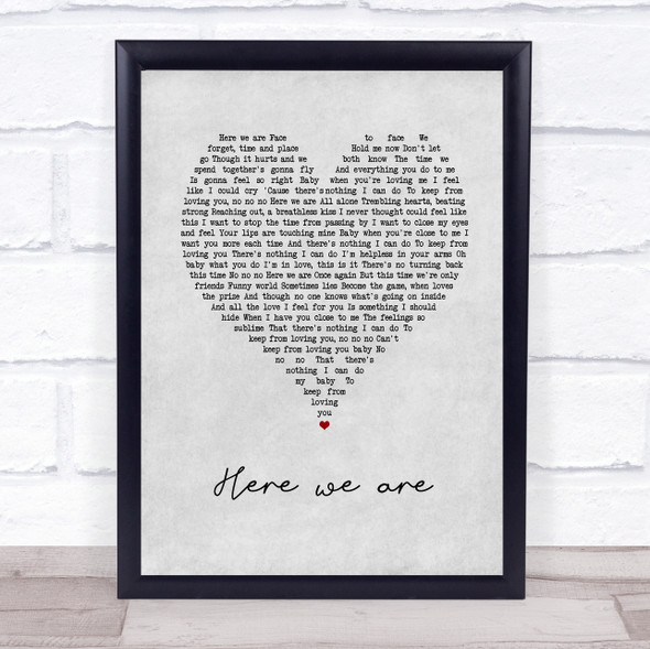 Gloria Estefan here we are Grey Heart Song Lyric Music Gift Poster Print