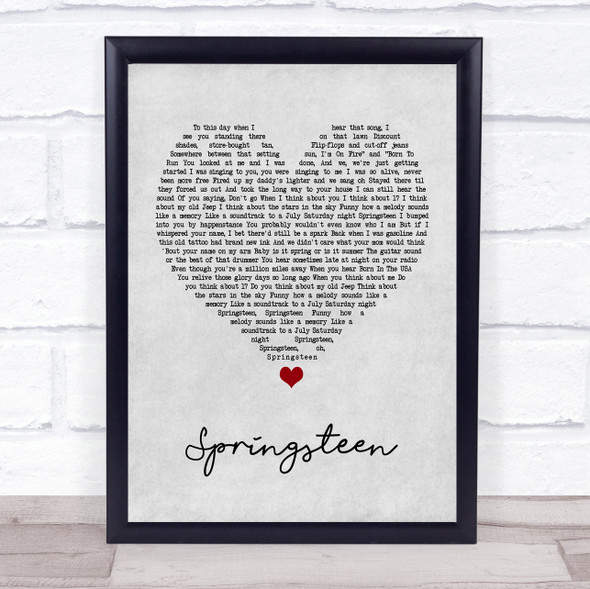 Eric Church Springsteen Grey Heart Song Lyric Music Gift Poster Print