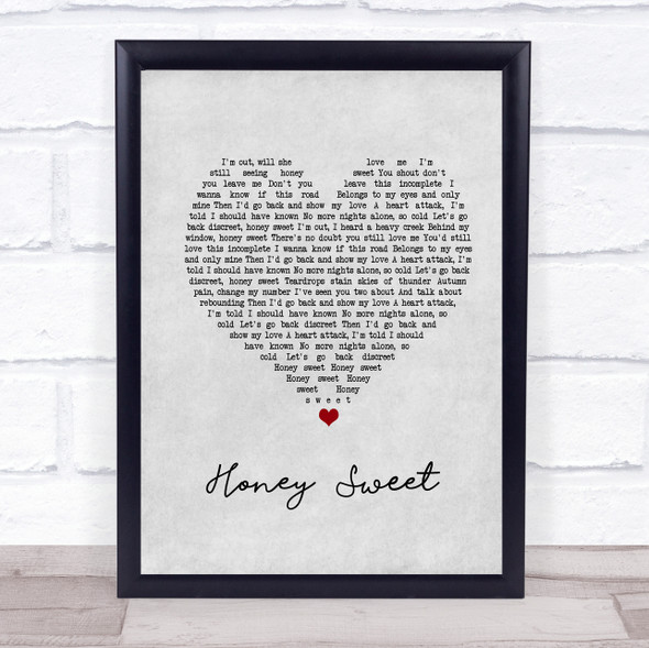Blossoms Honey Sweet Grey Heart Song Lyric Music Gift Poster Print