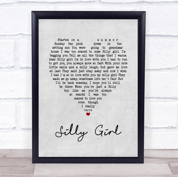 Descendents Silly Girl Grey Heart Song Lyric Music Gift Poster Print