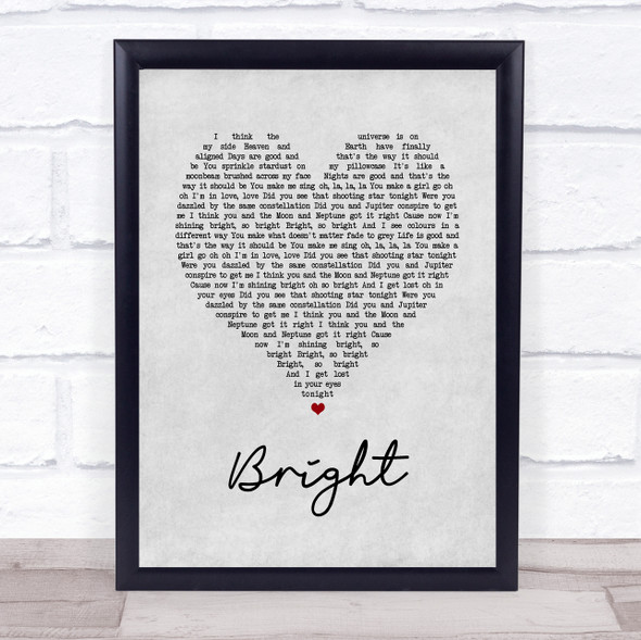 Echosmith Bright Grey Heart Song Lyric Music Gift Poster Print