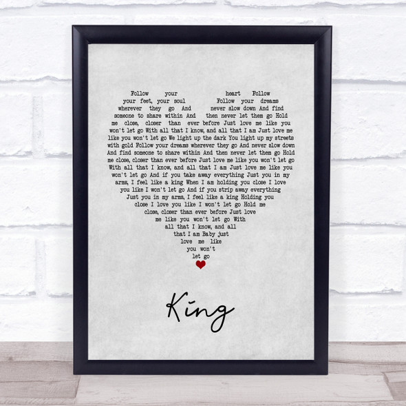 Blue October King Grey Heart Song Lyric Music Gift Poster Print