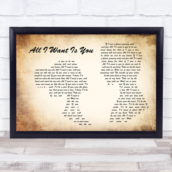 Barry Louis Polisar All I Want Is You Man Lady Couple Song Lyric Music Gift Poster Print