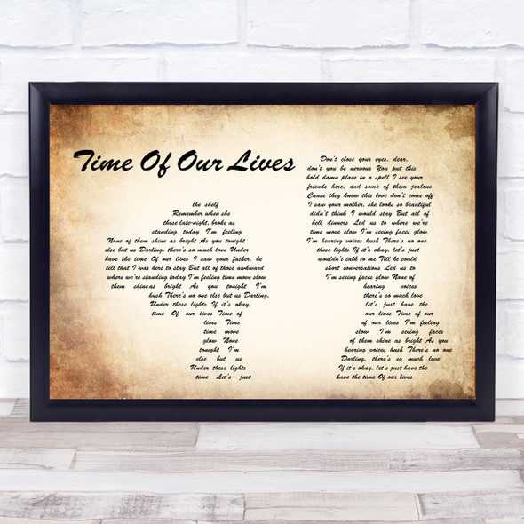 James Blunt Time Of Our Lives Man Lady Couple Song Lyric Music Gift Poster Print