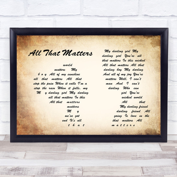 Mark Knopfler All That Matters Man Lady Couple Song Lyric Music Gift Poster Print