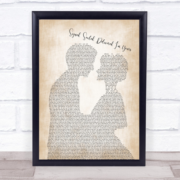 Stevie Wonder Signed, Sealed, Delivered I'm Yours Man Lady Bride Lyric Music Gift Poster Print