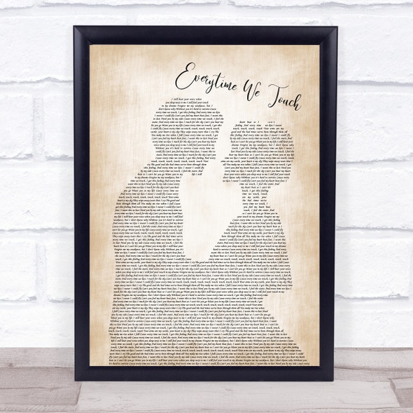 Cascada Everytime We Touch Man Lady Bride Groom Wedding Song Lyric Music Gift Poster Print