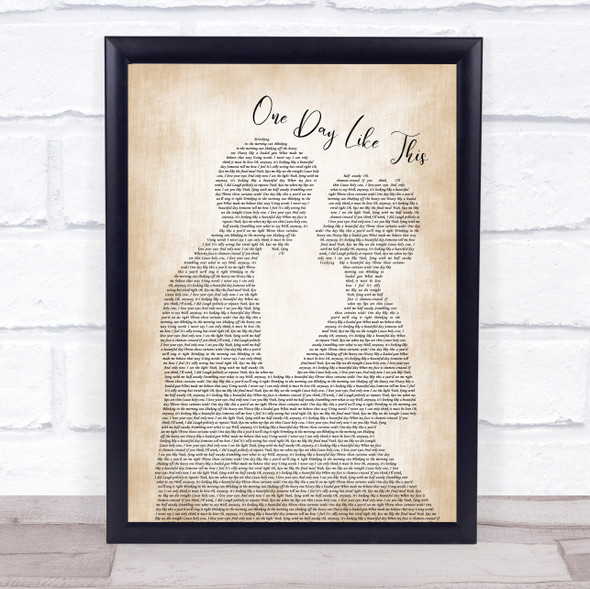 Elbow One Day Like This Man Lady Bride Groom Wedding Song Lyric Music Gift Poster Print