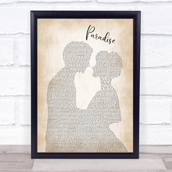 Coldplay Paradise Man Lady Bride Groom Wedding Song Lyric Music Gift Poster Print