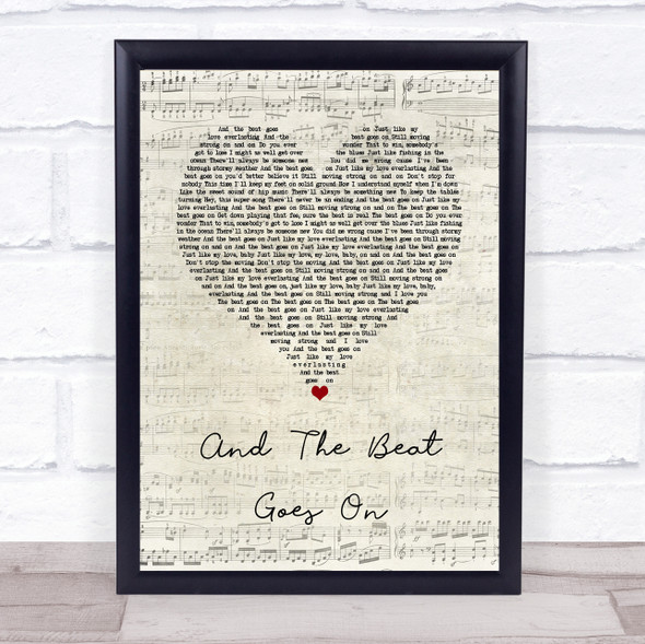 The Whispers And The Beat Goes On Script Heart Song Lyric Music Gift Poster Print