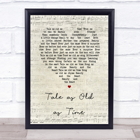 Celine Dion, Peabo Bryson Beauty & The Beast Script Heart Song Lyric Music Gift Poster Print