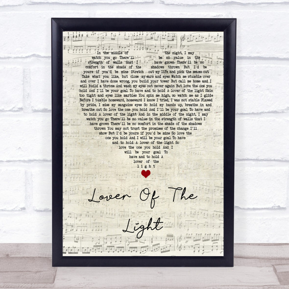 Mumford & Sons Lover Of The Light Script Heart Song Lyric Music Gift Poster Print