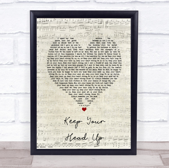 Ben Howard Keep Your Head Up Script Heart Song Lyric Music Gift Poster Print