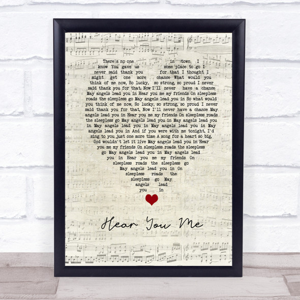 Jimmy Eat World Hear You Me Script Heart Song Lyric Music Gift Poster Print