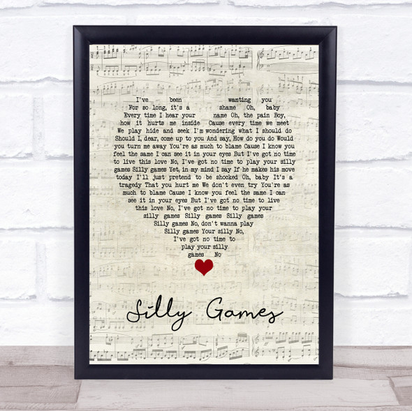 Janet Kay Silly Games Script Heart Song Lyric Music Gift Poster Print