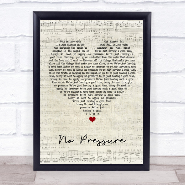The Kooks No Pressure Script Heart Song Lyric Music Gift Poster Print