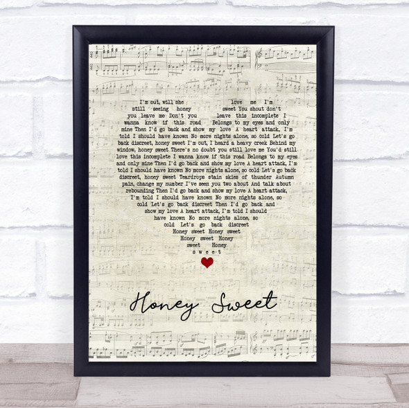 Blossoms Honey Sweet Script Heart Song Lyric Music Gift Poster Print