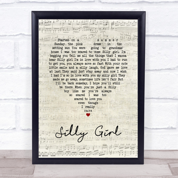 Descendents Silly Girl Script Heart Song Lyric Music Gift Poster Print