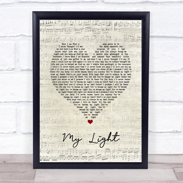 Sully Erna My Light Script Heart Song Lyric Music Gift Poster Print