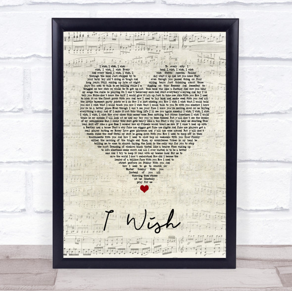 R Kelly I Wish Script Heart Song Lyric Music Gift Poster Print